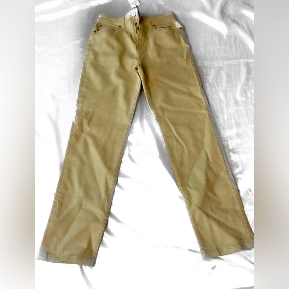 Beige Straight Leg Jeans